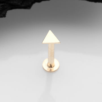 Detail View 1 of 14 Karat Gold OneFit Threadless Flat Triangle Top Flat Back Stud Labret
